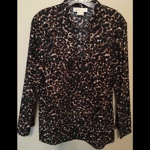 Michael Kors Leopard Print Blouse